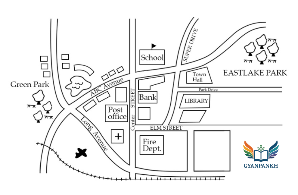 The picture shows the map of Aryan’s neighborhood.